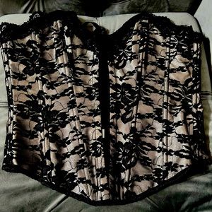 ADORE ME (NEW) Laced Black and Tan corset Size M